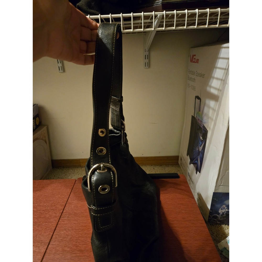 Coach Ergo Black Pebbled Leather Hobo Shoulder Bag 12248 Contrast Stitching - Picture 5 of 7